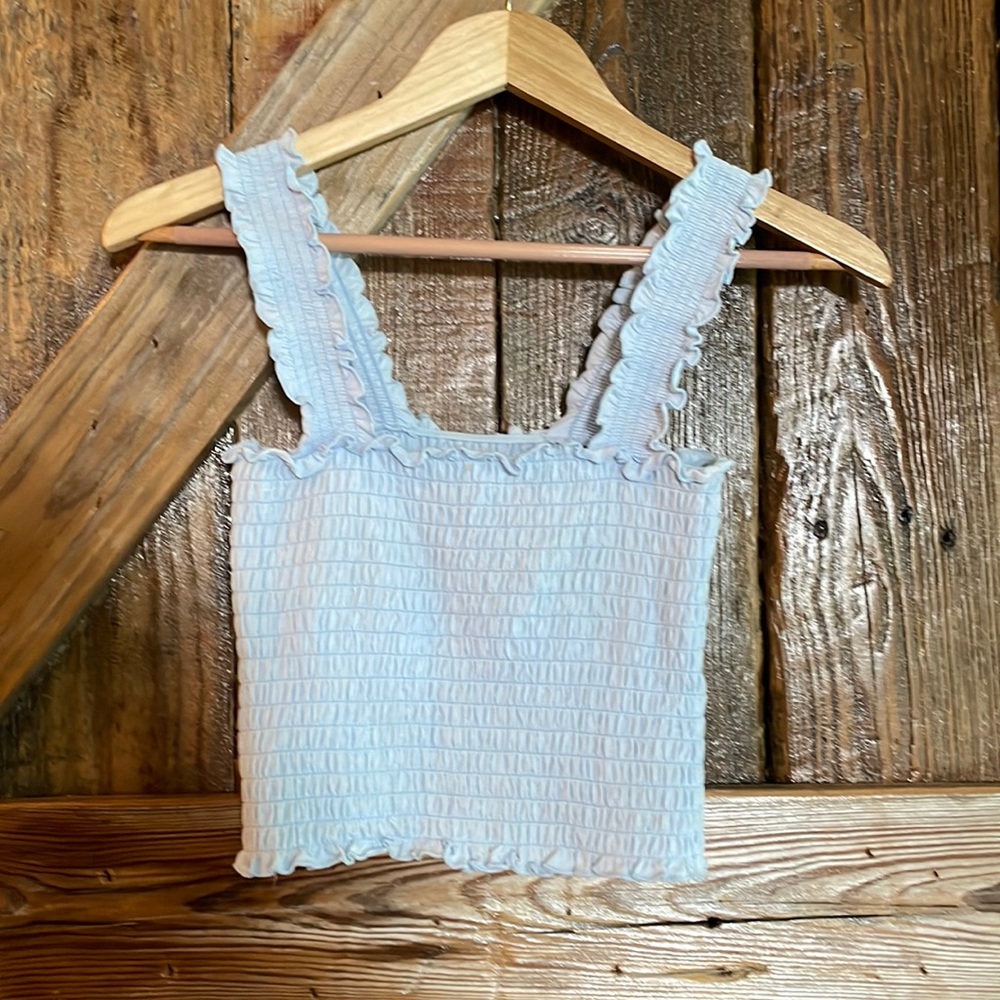 Hollister light blue cropped top